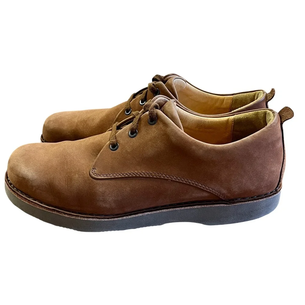 SAMUEL HUBBARD Brown Nubuck Leather Free Oxford Shoes Mens 12‎ Lace Up Vibram
